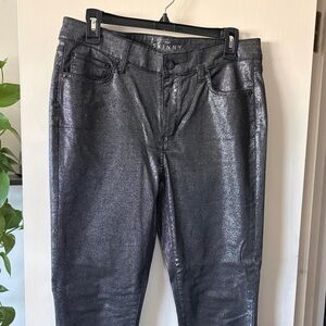 Shiny Silver Skinny Jeans